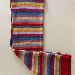 Colorful cotton strip scarf